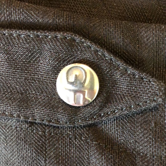 GF FERRE size EU 26 / 40 Classic Ink Black Slim Trouser LOGO Silver Buttons $279 - Picture 11 of 16